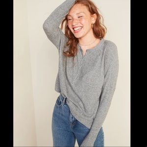 Waffle Knit Henley Tunic